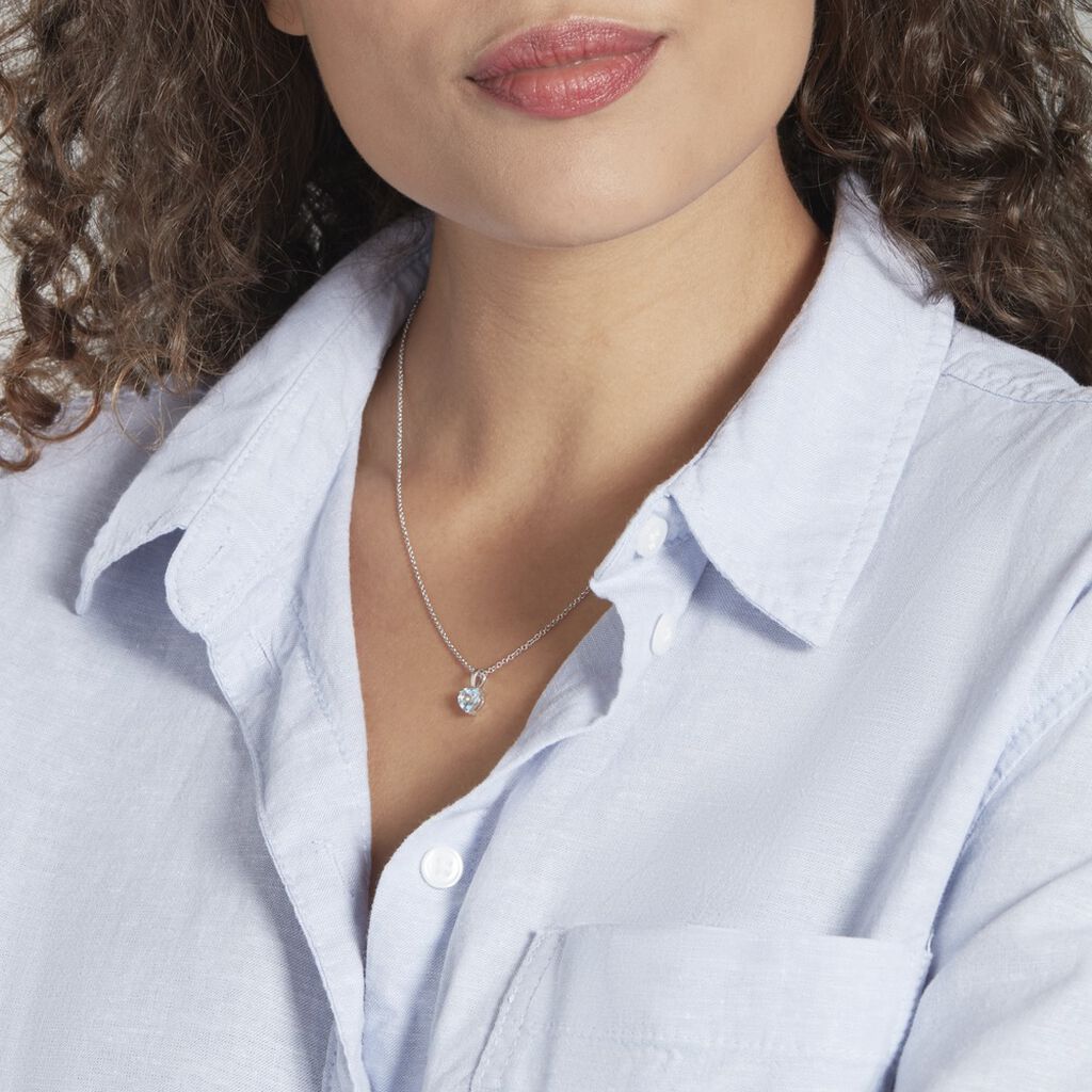 Pendentif Miyah Or Blanc Topaze