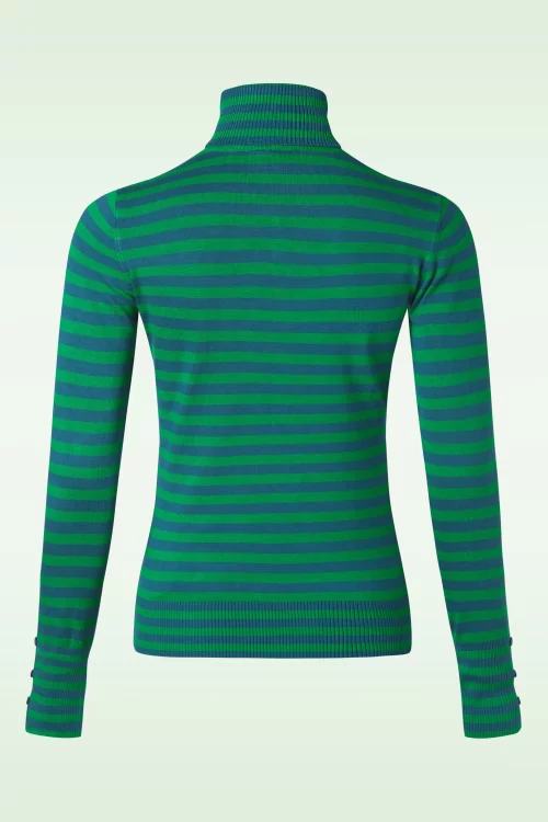 Zilch High Neck Two Tone top in groen en blauw