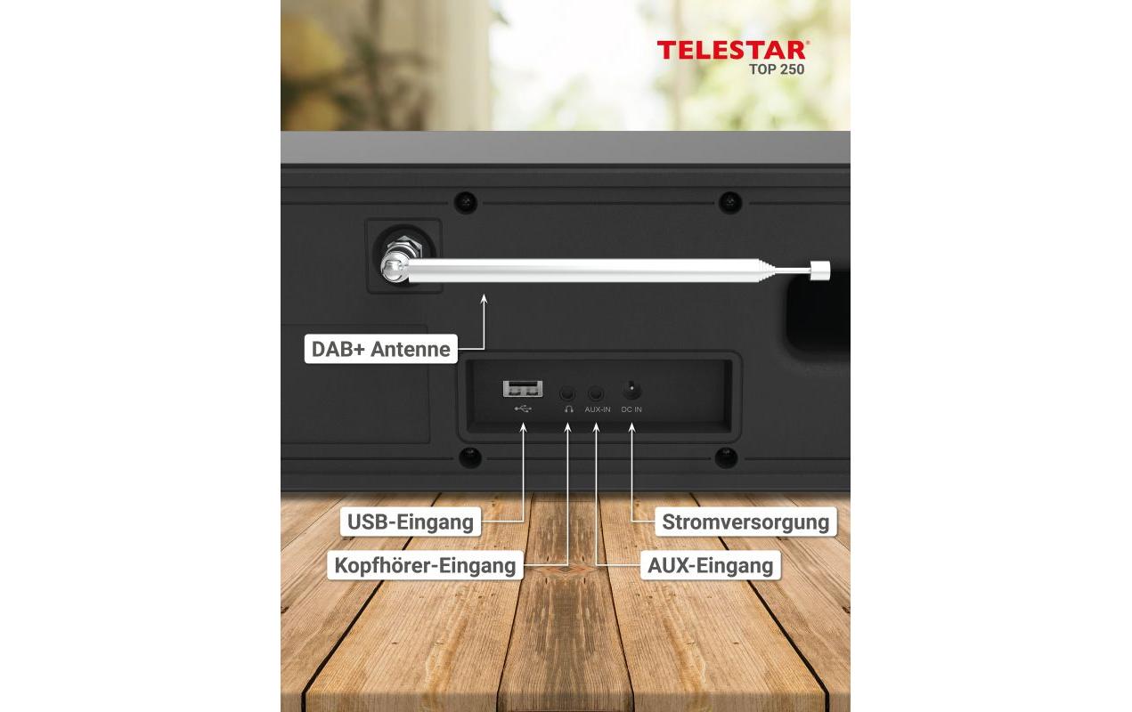 Internet Radio TOP 250 Schwarz<br>Stereo-Radio mit DAB+/FM und Internetradio