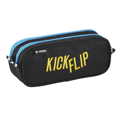 Trousse rectangulaire Skate - 2 compartiments - noir - Viquel