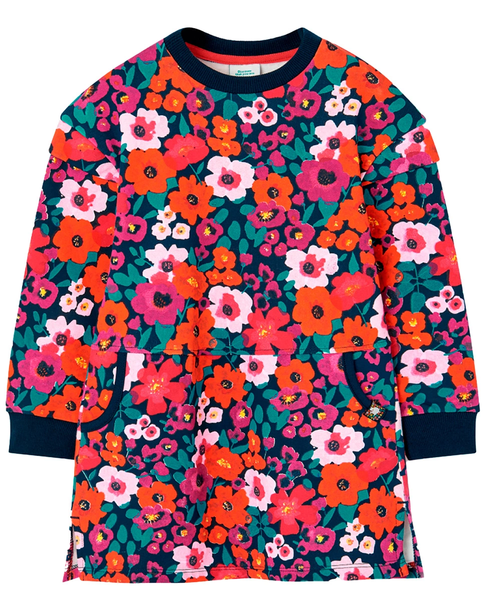 Langarmkleid BLUMEN in bunt