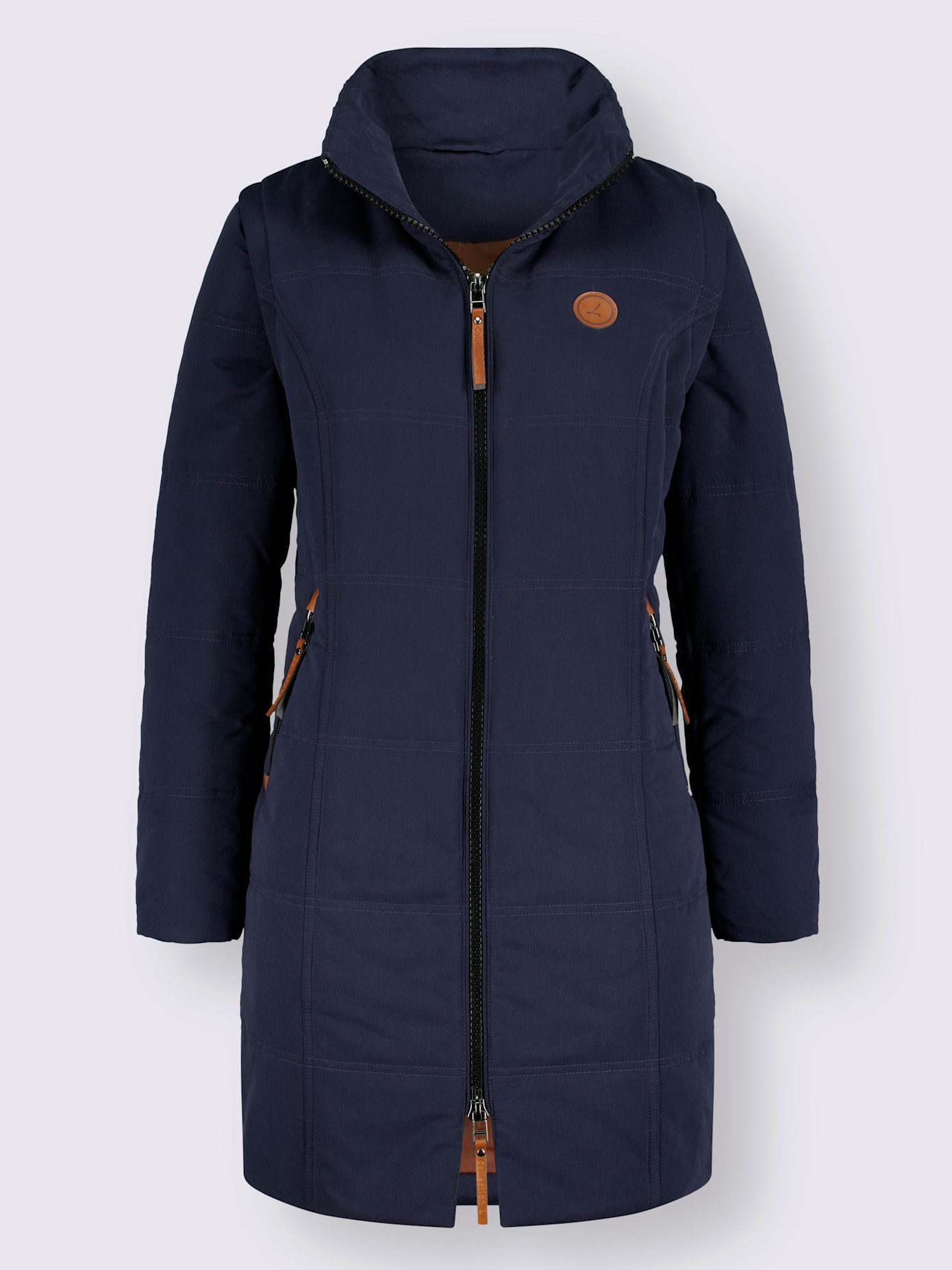 Veste longue col montant chaud