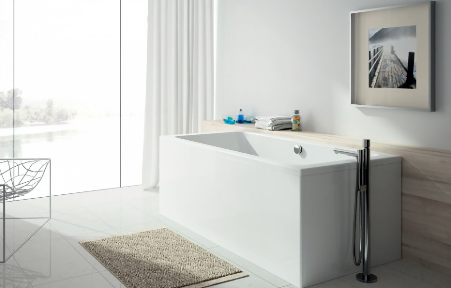 Lambini Designs Cube ligbad 190x90cm wit