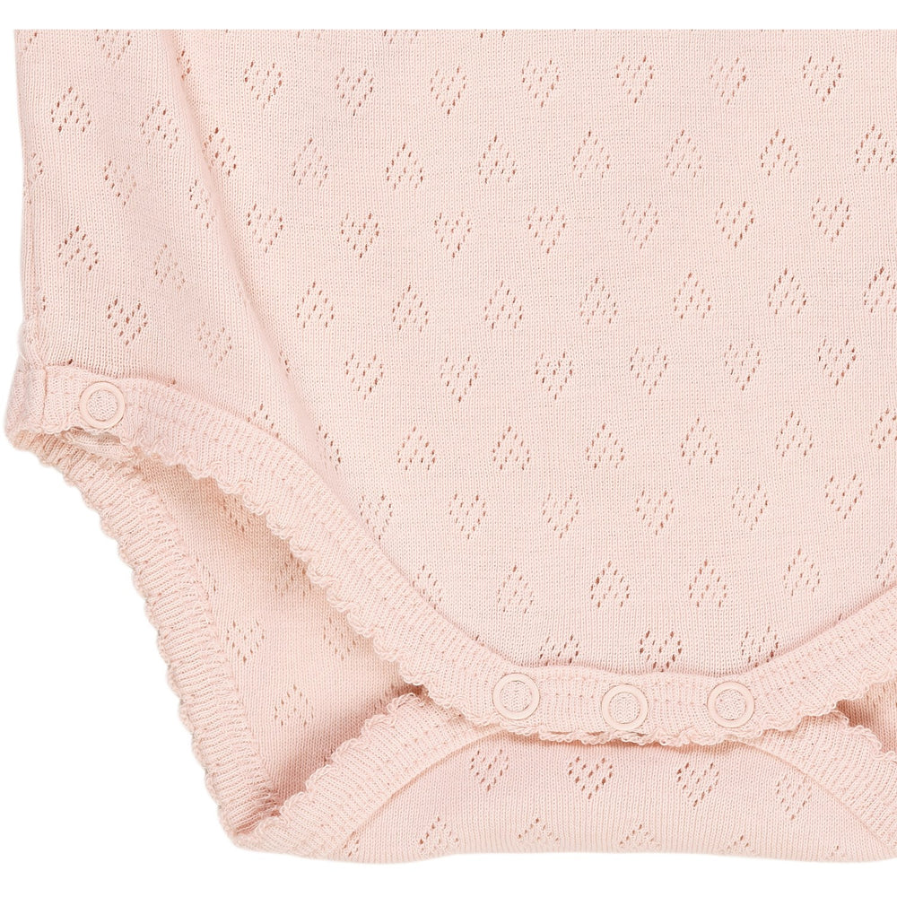 Køb COPENHAGEN COLORS Dusty Rose Pointelle Heart Crossover Body Ls