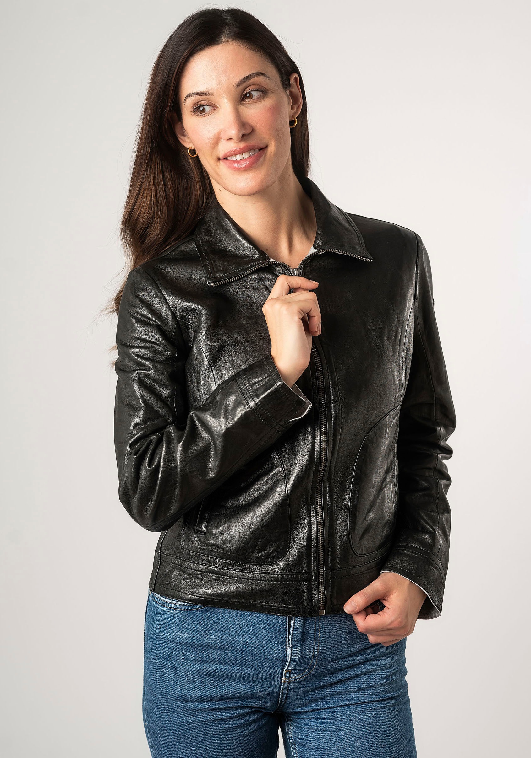 Mauritius Lederjacke »MWLusan« mit Umlegekragen