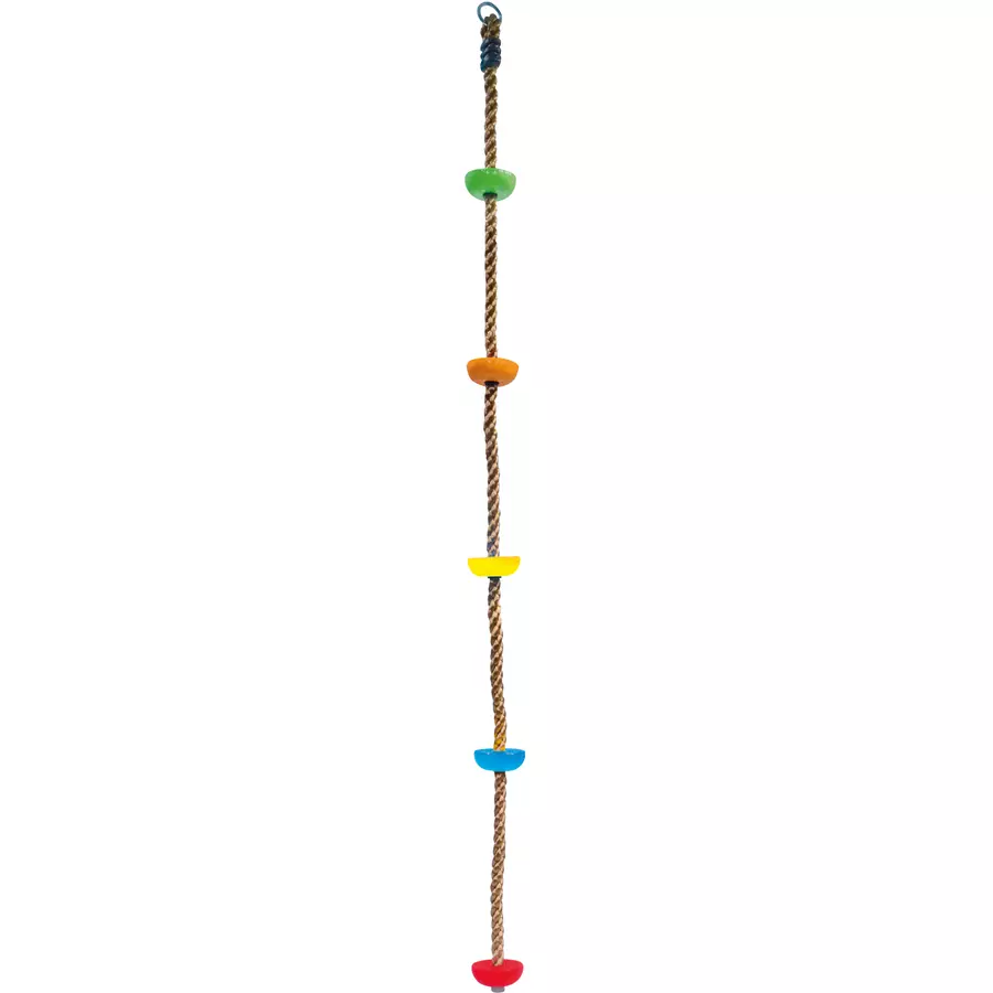 Bino Kletterseil mit bunten Holztritten