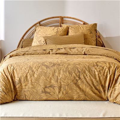 Linge de lit motif fleurs au trait