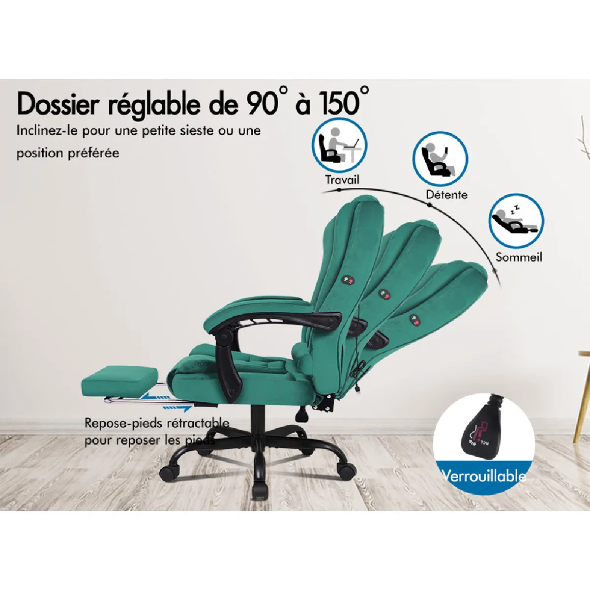 Alfordson Fauteuil de Massage Vert