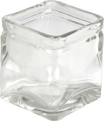 Firkantet Lysglas - H 5,5 CM - Str. 5,5X5,5 CM - 12 Stk