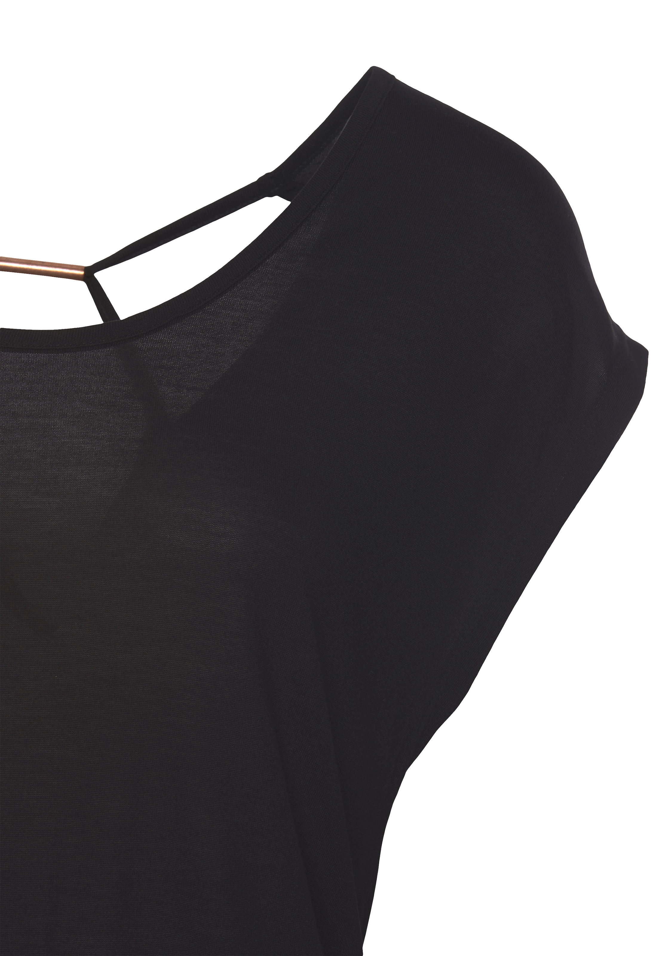 LASCANA Rundhalsshirt , mit Cut-outs am Rücken, Kurzarmshirt, T-Shirt aus weicher Viskose