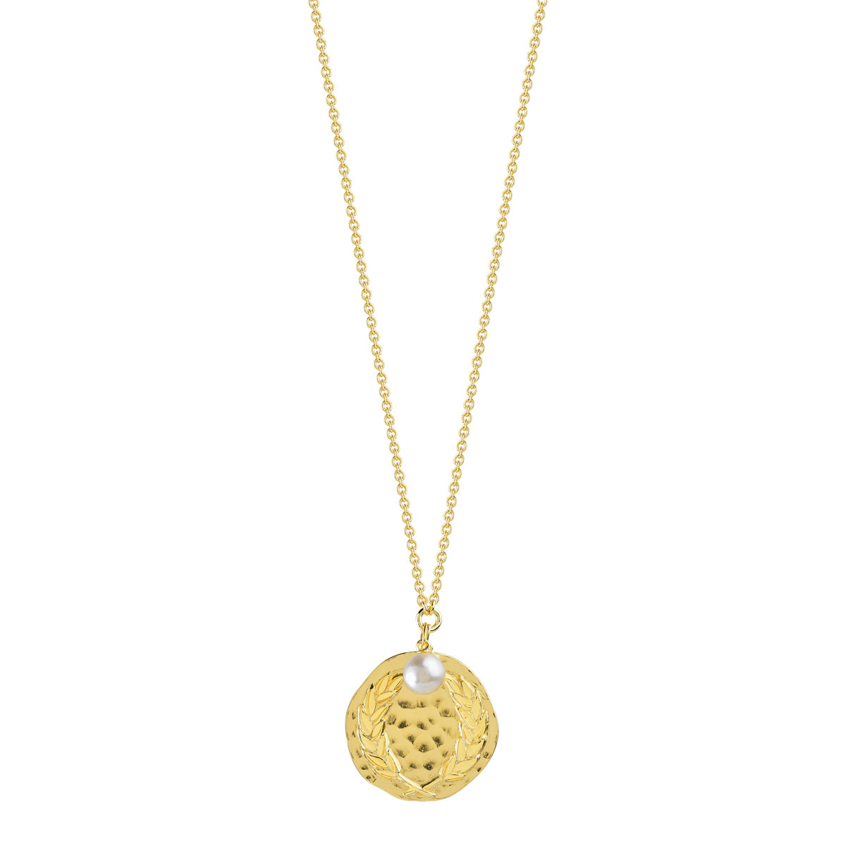 Collier doré perle imitation