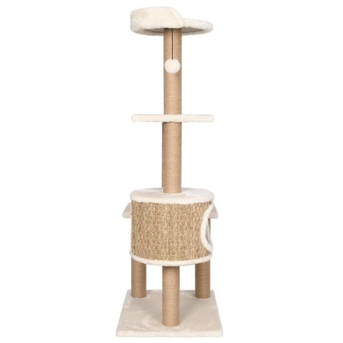 Arranhador para gatos com múltiplas plataformas, cor bege