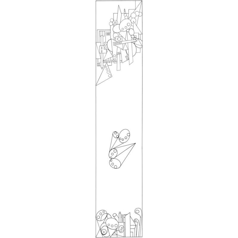 Echarpe 100% soie - 180x43cm Géometrie - Blanc