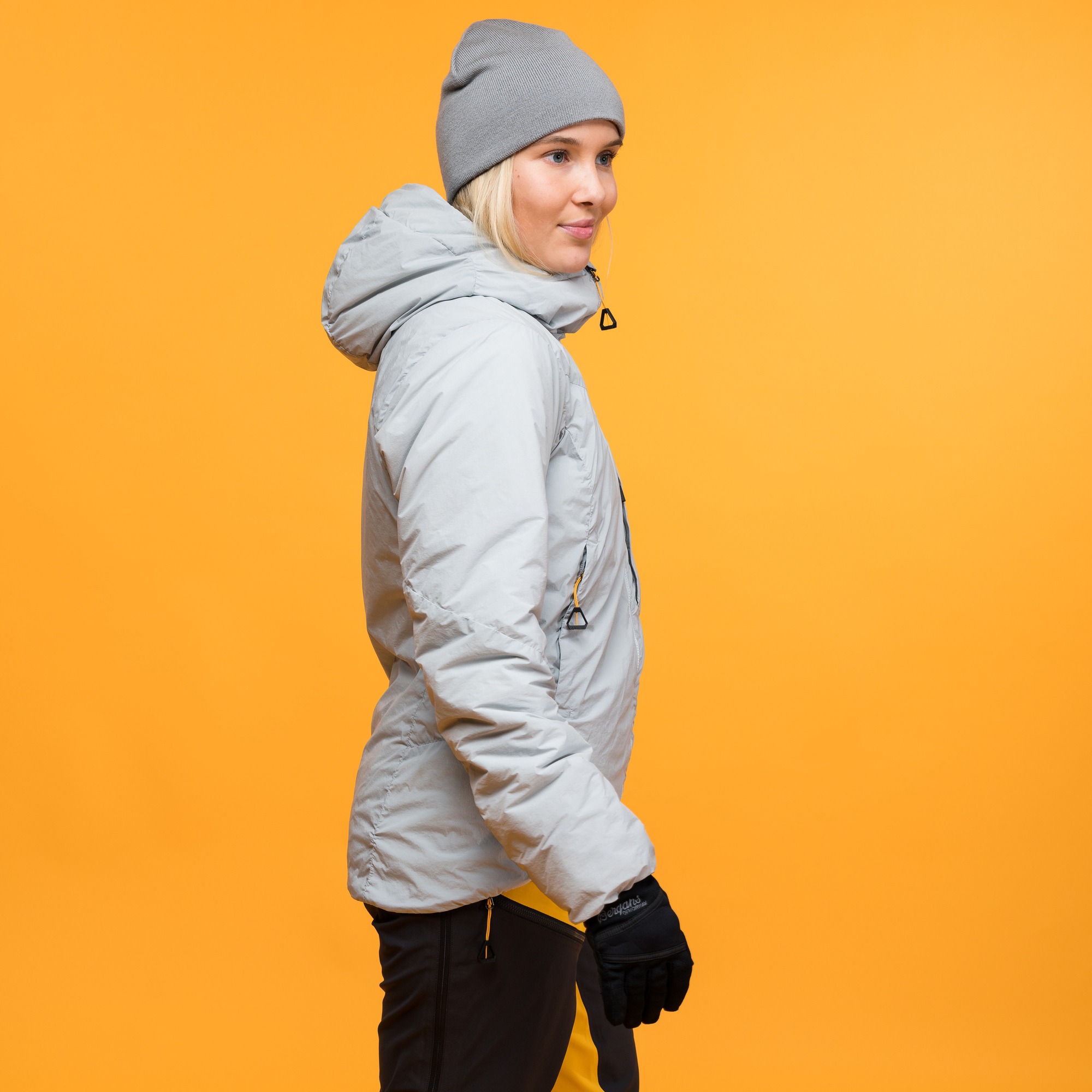 Y MountainLine Insulated Windbreaker Jacket Dame Pearl Grey