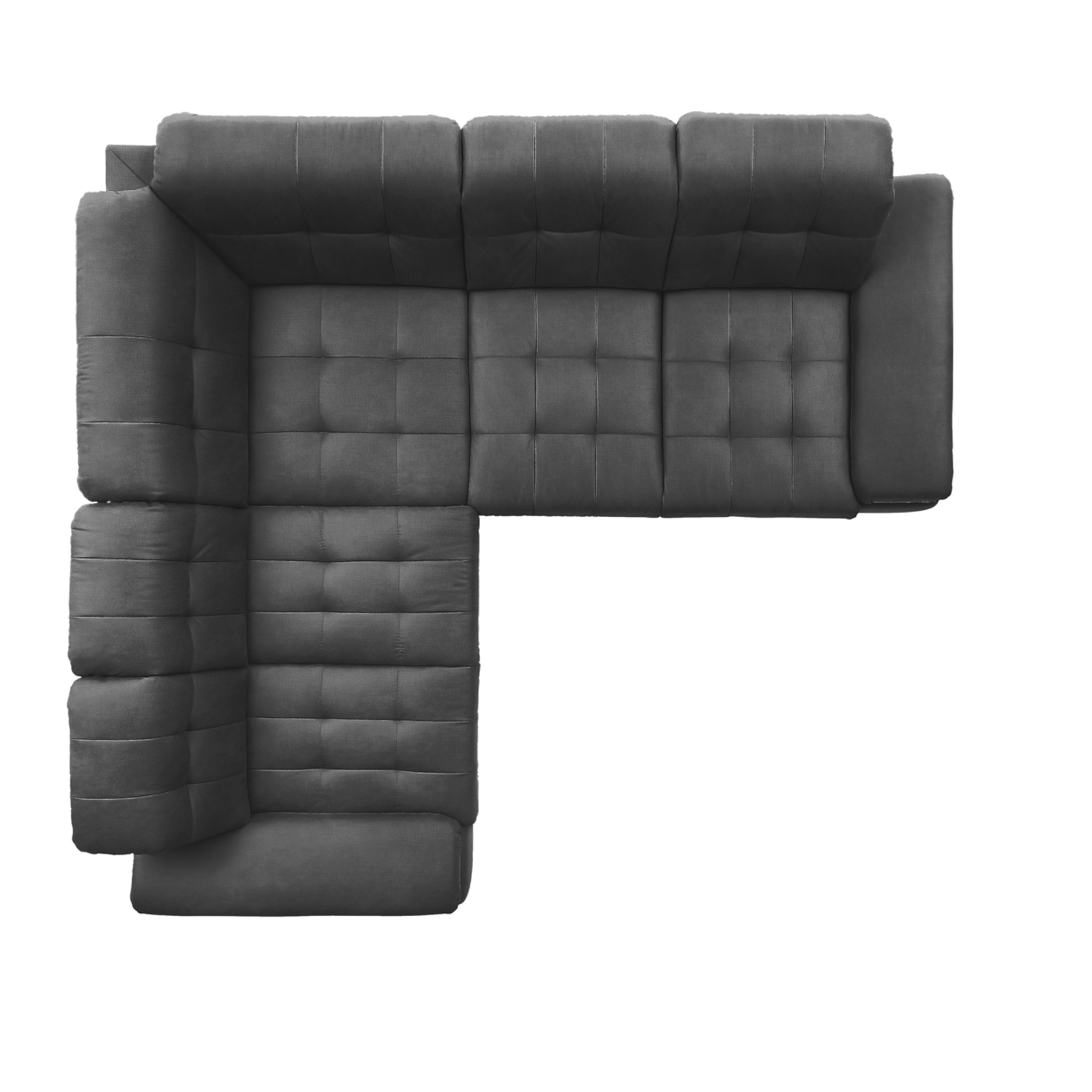 polsterpower Ecksofa - Miro grau - Basismodell - links