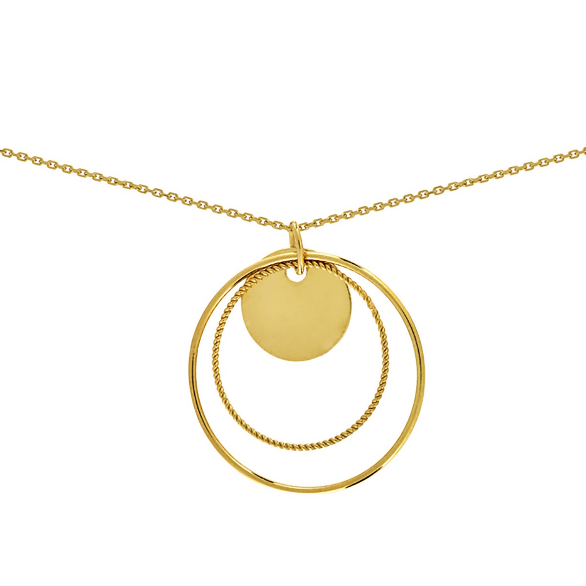 Collier Brillaxis 3 anneaux or jaune 9 carats