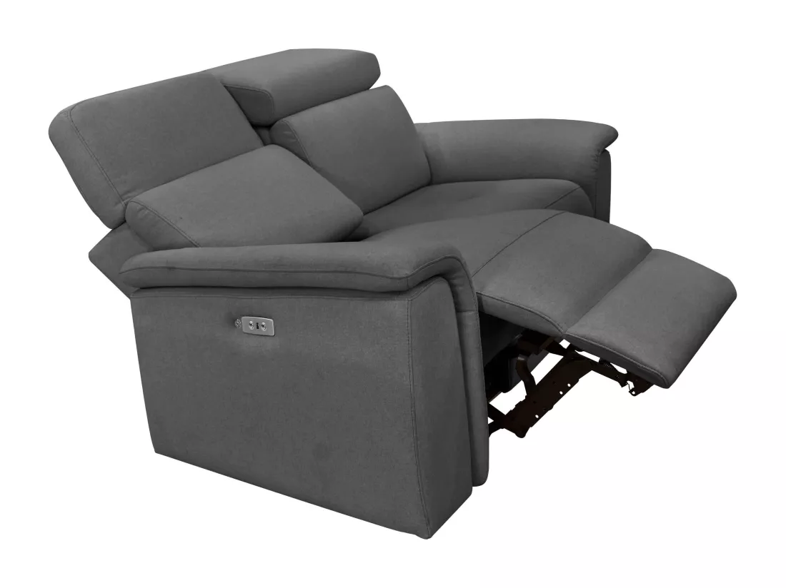 Pareli | Canapé 2 places avec fonction manuel en tissu anthracite