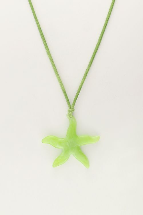 Ocean groene koord ketting met zeester