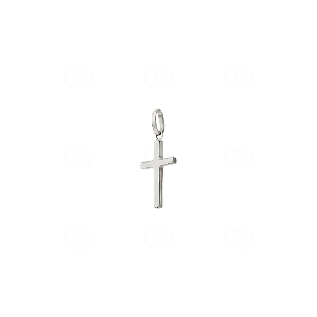 Anhänger 750/18 K Weissgold Kreuz 10x16mm