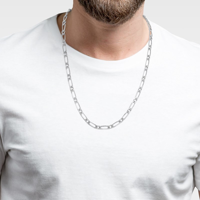 Chaine Homme - Argent 925 - Cheval alternée 1+1 - Largeur : 5 mm - Longueur : 50 cm