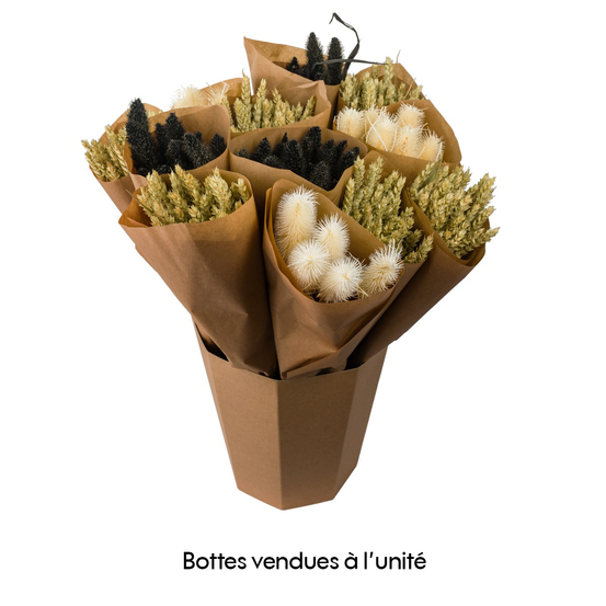 Botte de fleurs séchées - Noir / Blanc