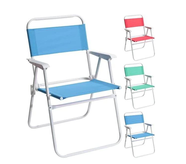 CHAISE CAMPING PLIANTE STRUCTURE METAL 81X51X42CM
