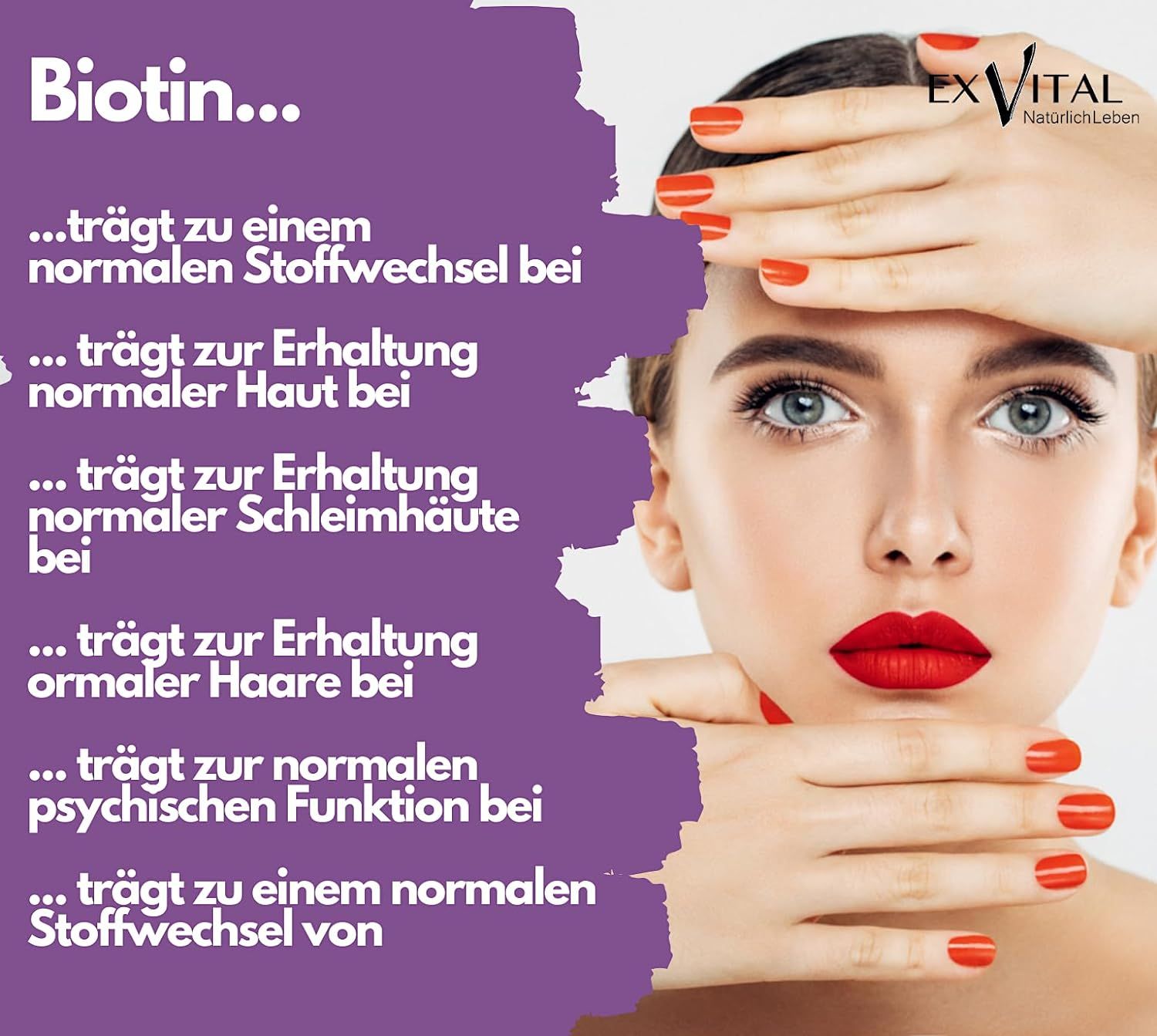 EXVital® Biotin Tabletten für Haare, Haut und Fingernägel hochdosiert