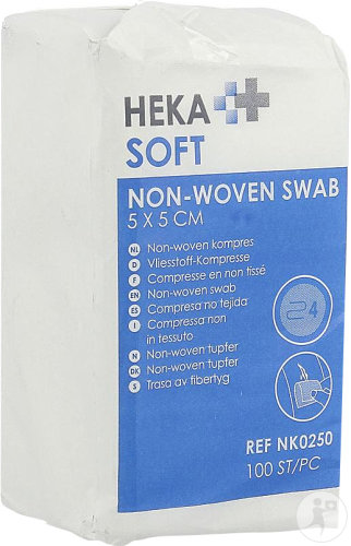 Hekasoft Compresse En Non-Tissé 5x5cm Vrac 100 Pièces