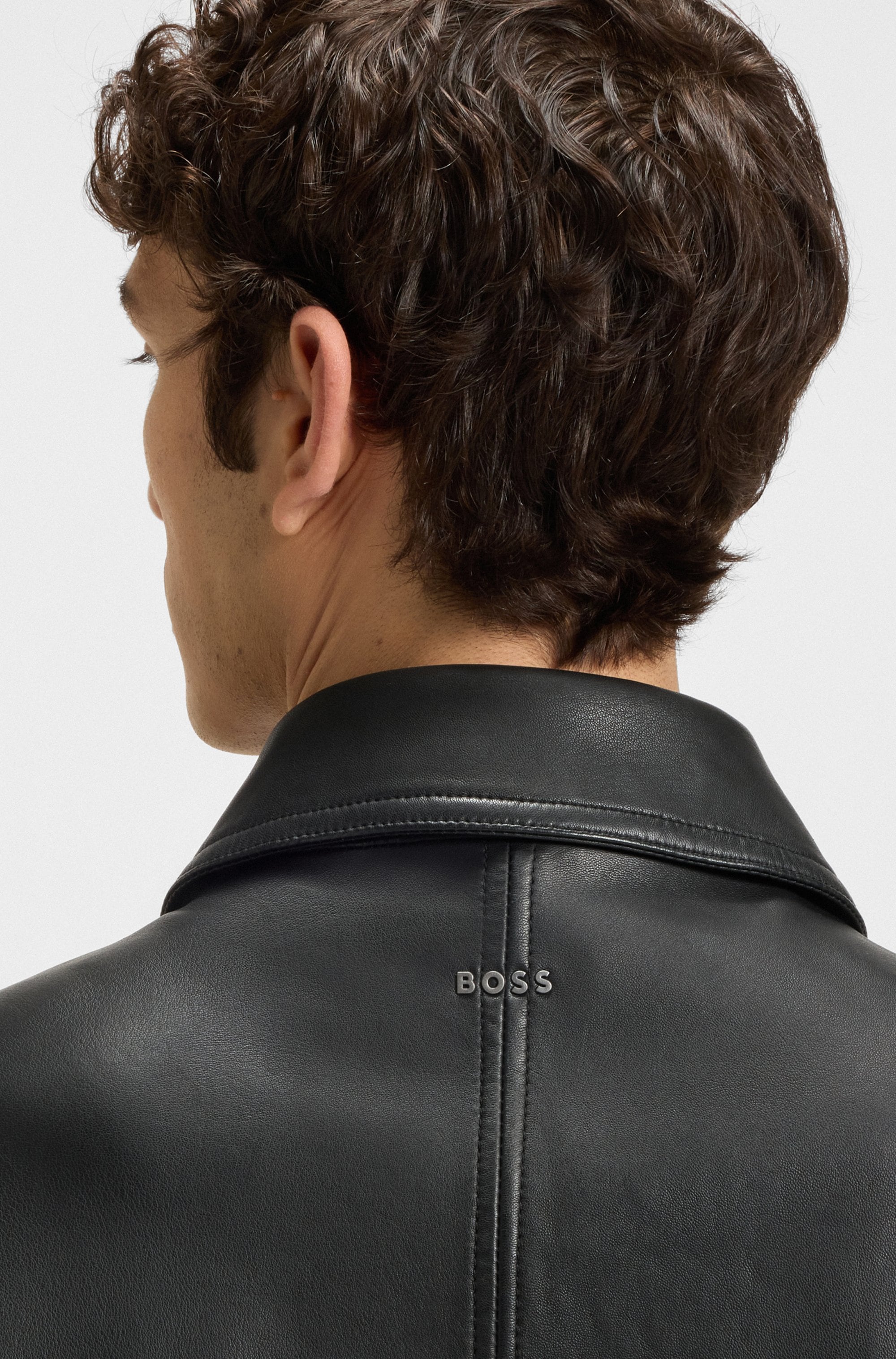 BOSS ORANGE Lederjacke »Joberg« mit Reissverschlusstaschen