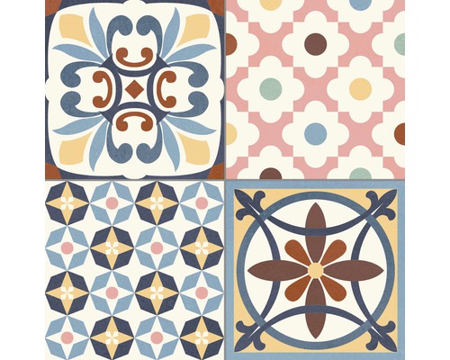 Porseleinen steengoed wand- en vloertegel Heritage mix in 19 verschillende designs 33,15 x 33,15 cm