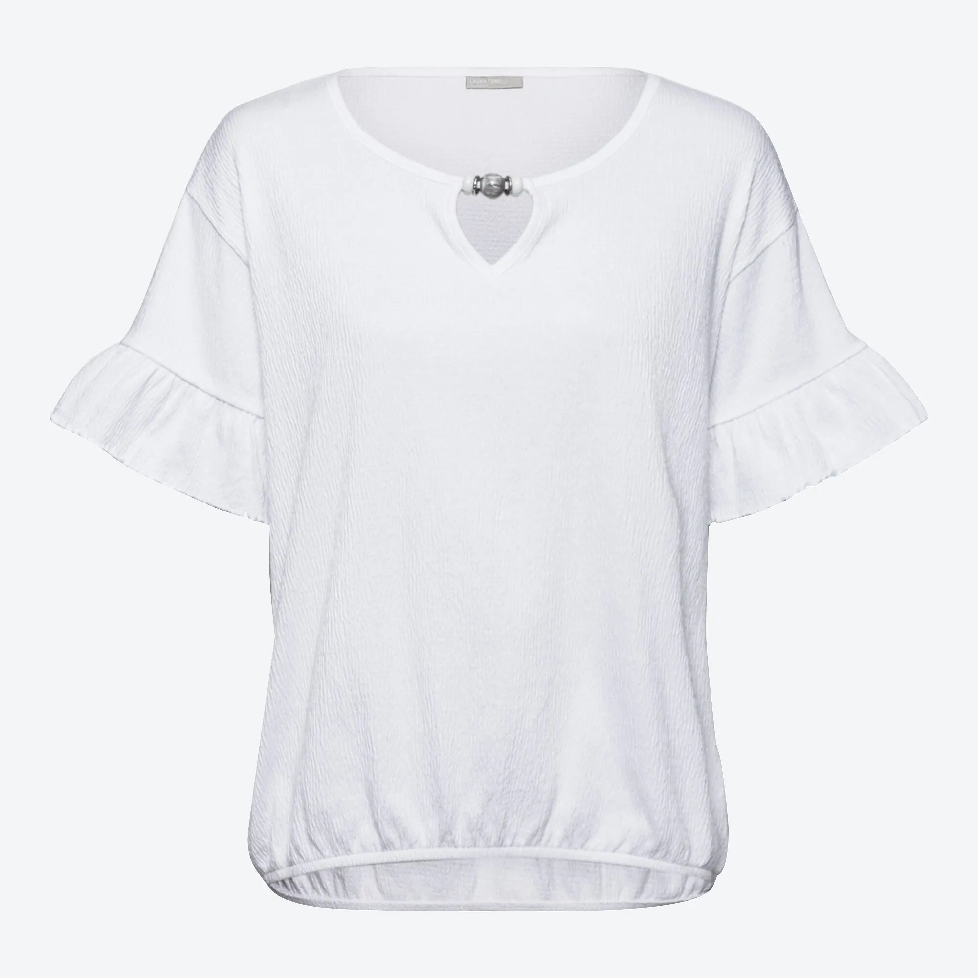 Damen-T-Shirt mit Rundhalsausschnitt und V-Outcut