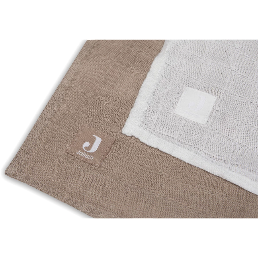 jollein 2-er Pack Mullwindeln Bambus Baumwolle 115x115cm BiscuitIvory