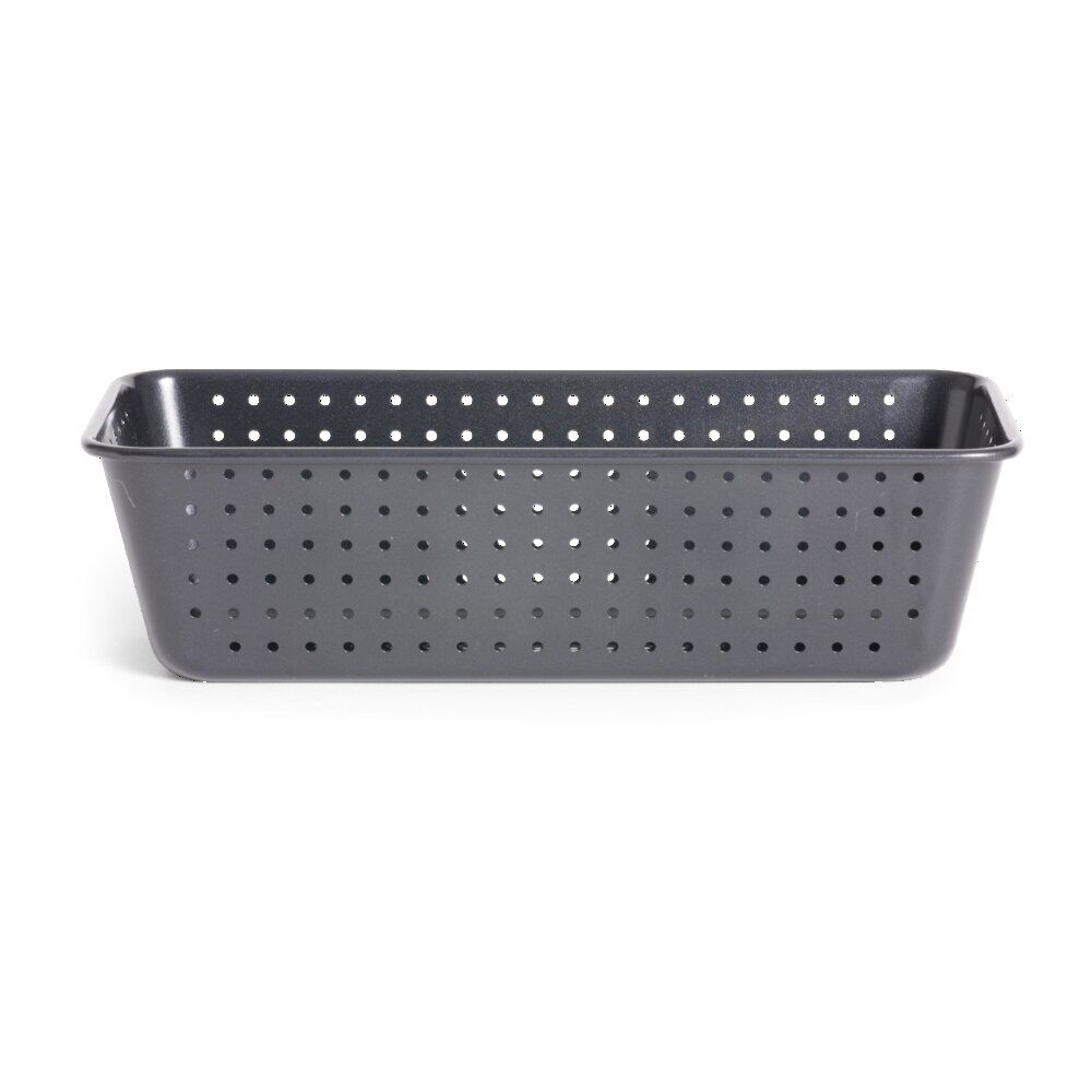 Moule à cake perforé acier noir 25x7xH2,5cm