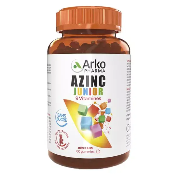 Arkopharma Azinc Junior Growth, 60 gomas em um frasco