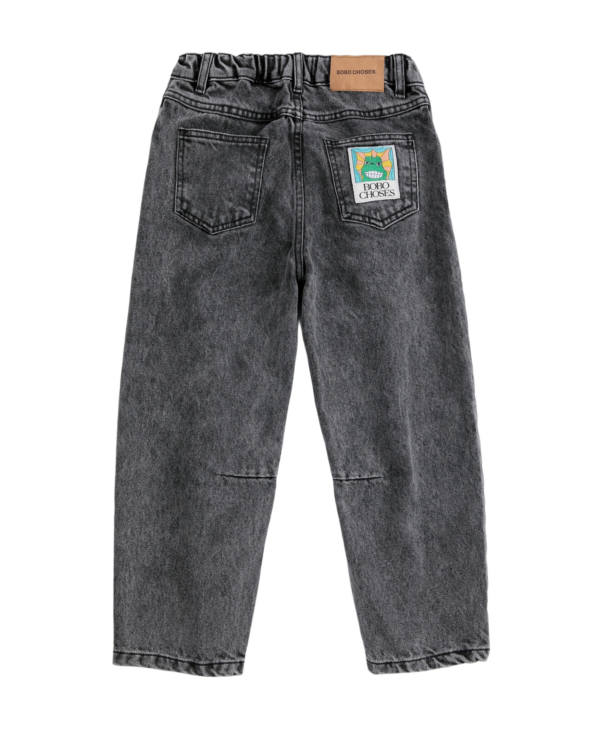 Bobo Choses Beast Tag Denim uniseks jeans  grijs