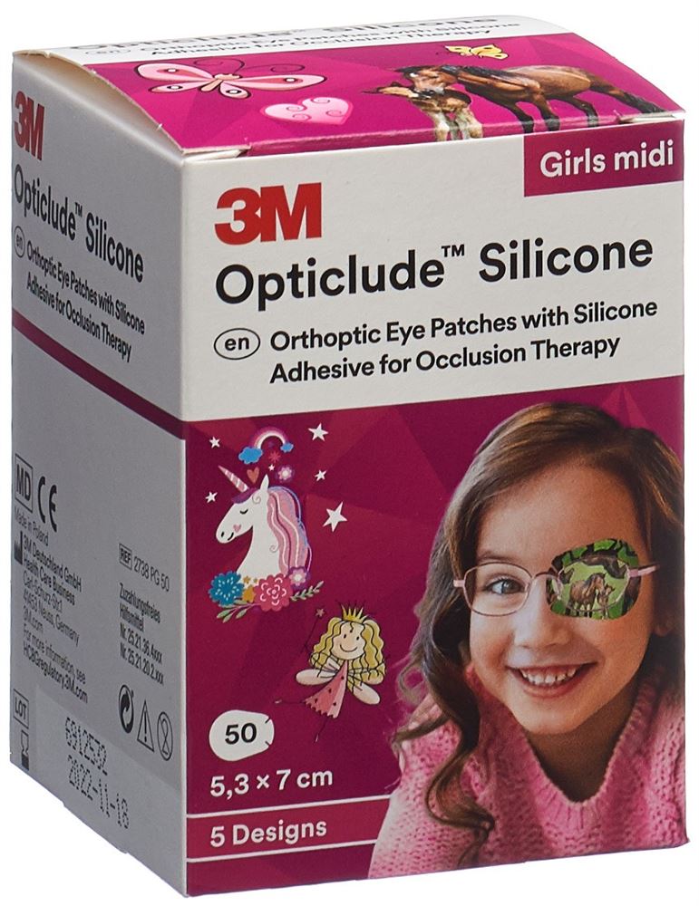 OPTICLUDE Silicone Augenverband<br>50 Stück, 5.3x7cm, Midi Girls