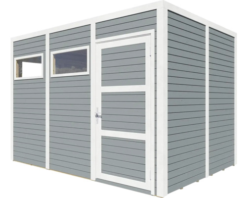 Cubo 3 tuinhuis met vloer, 337 x 240 cm, lichtgrijs