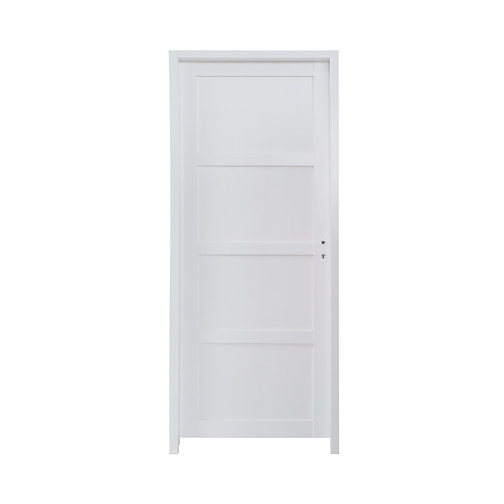 Bloc-porte Connemara 4 panneaux blanc H.204 x l.83 cm, poussant gauche