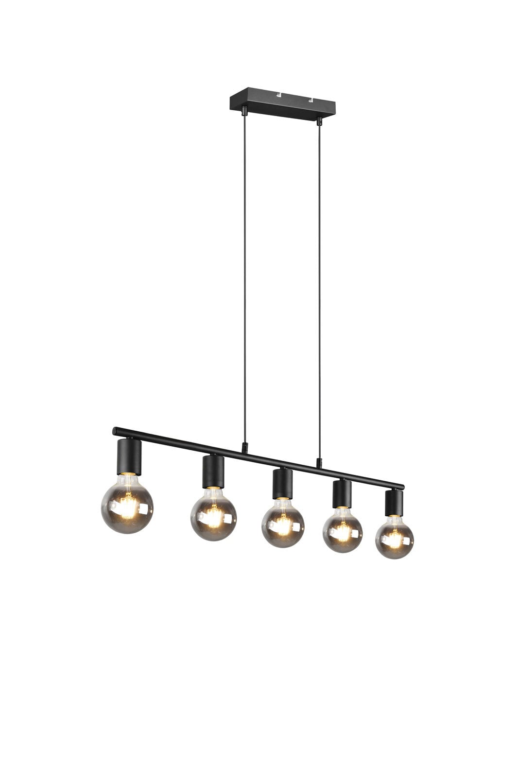 Retrofit Balkenpendel Vannes 5-flammig schwarz 82x8cm 150cm Metall