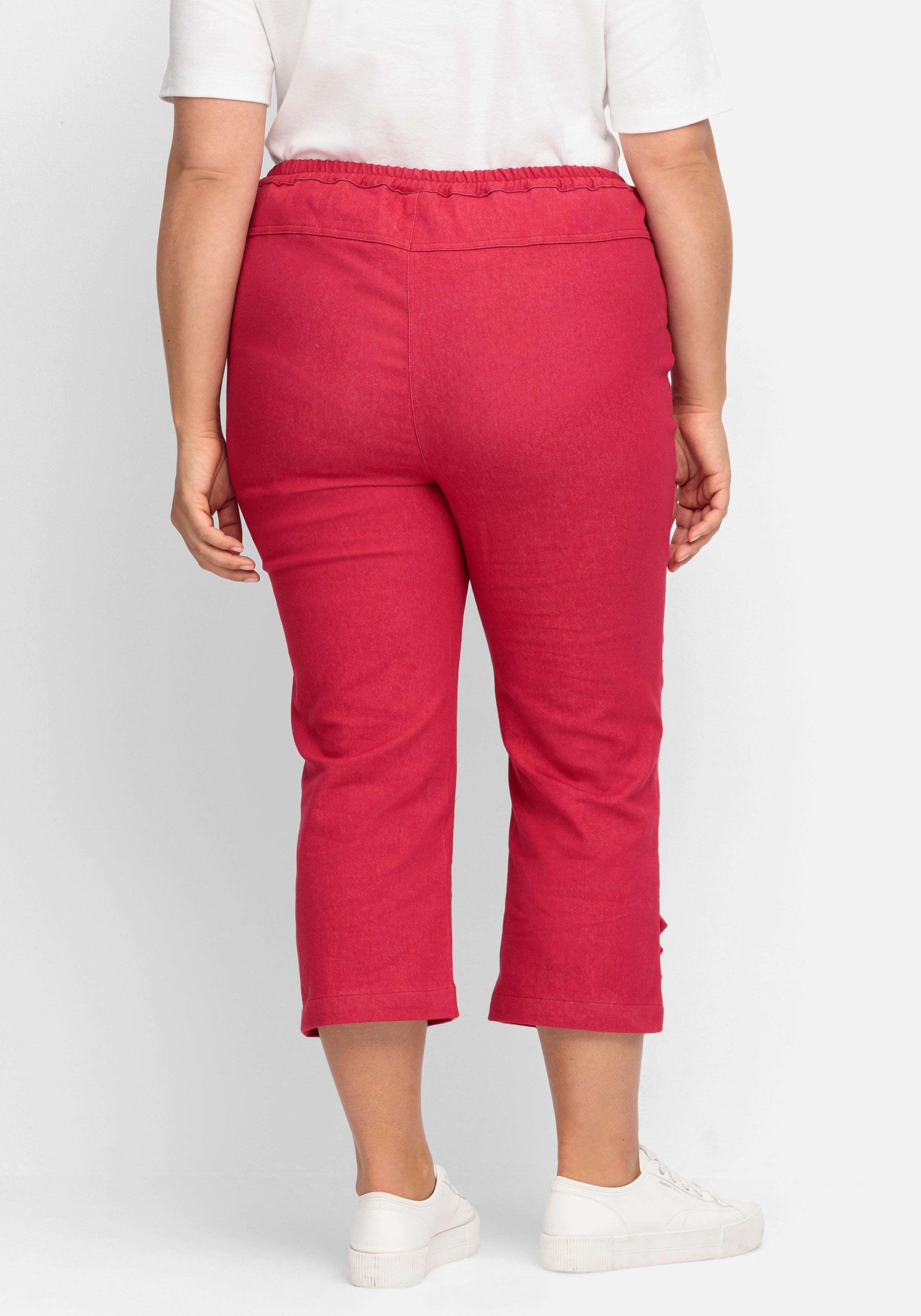 7/8-Jeans mit Zierknöpfen am Saum