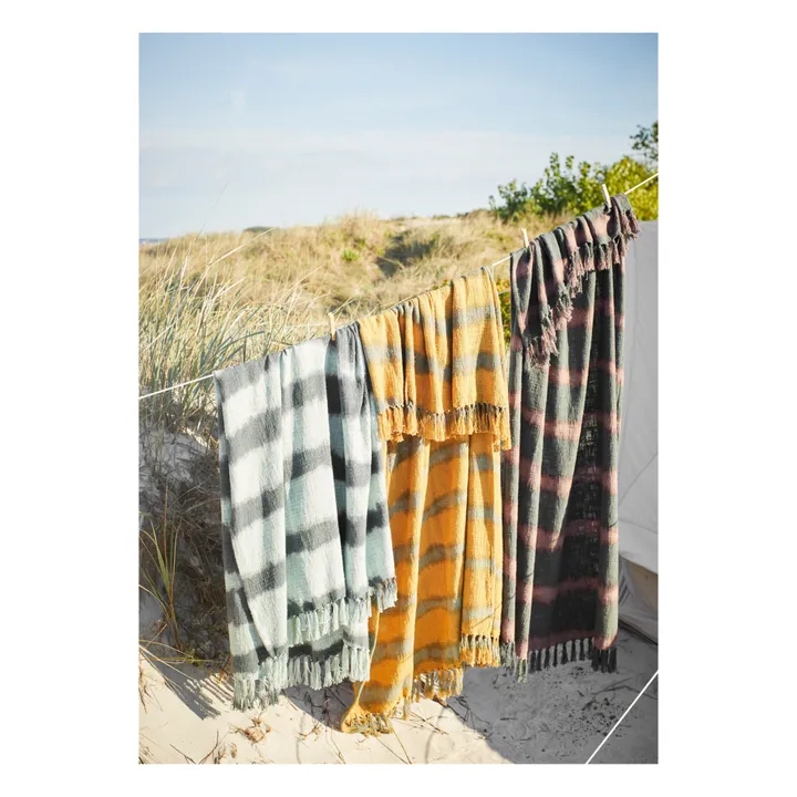 Madam Stoltz Fouta de plage Tie and Dye | Gris anthracite