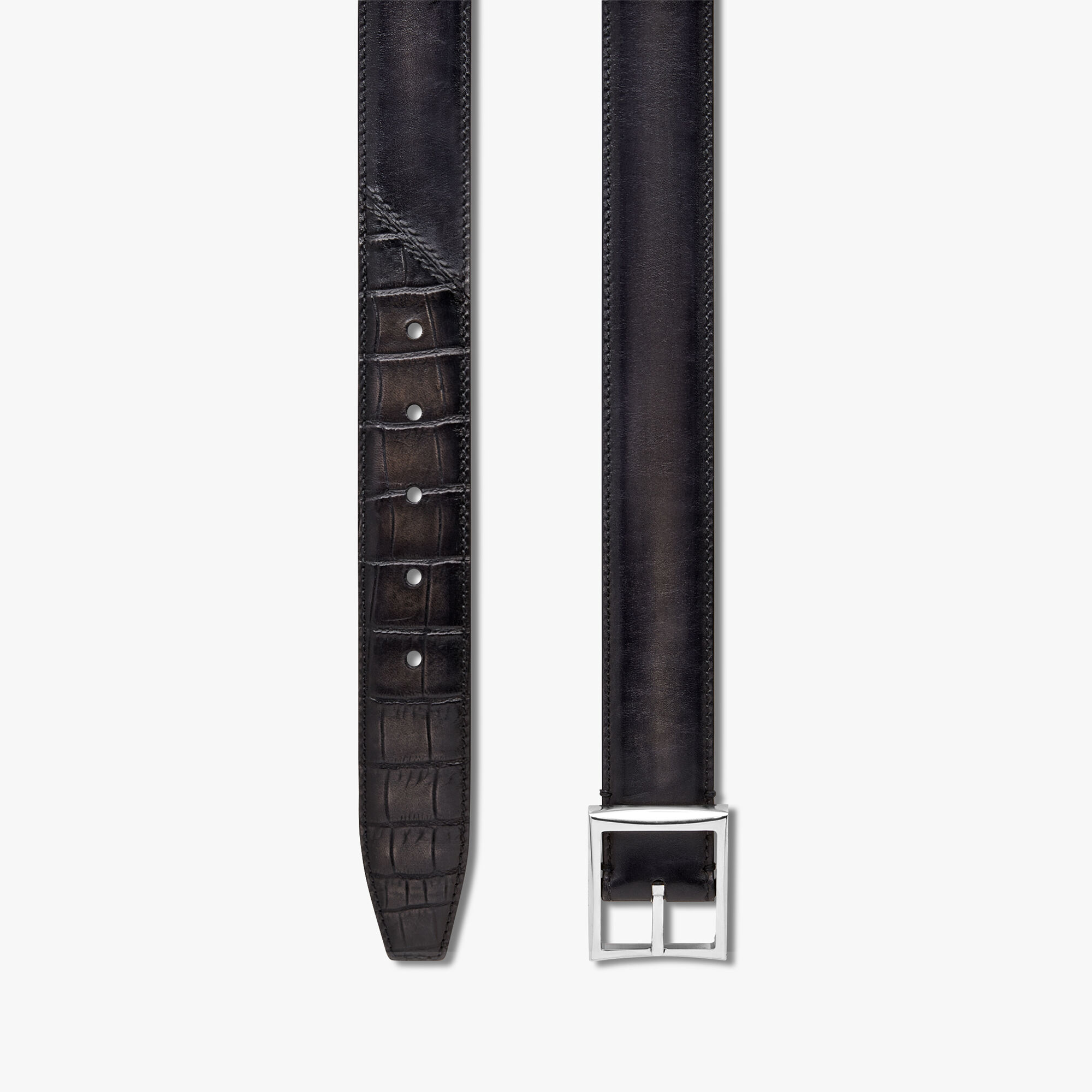 Ceinture Classic 35 mm En Cuir Venezia Et Cuir d'Alligator