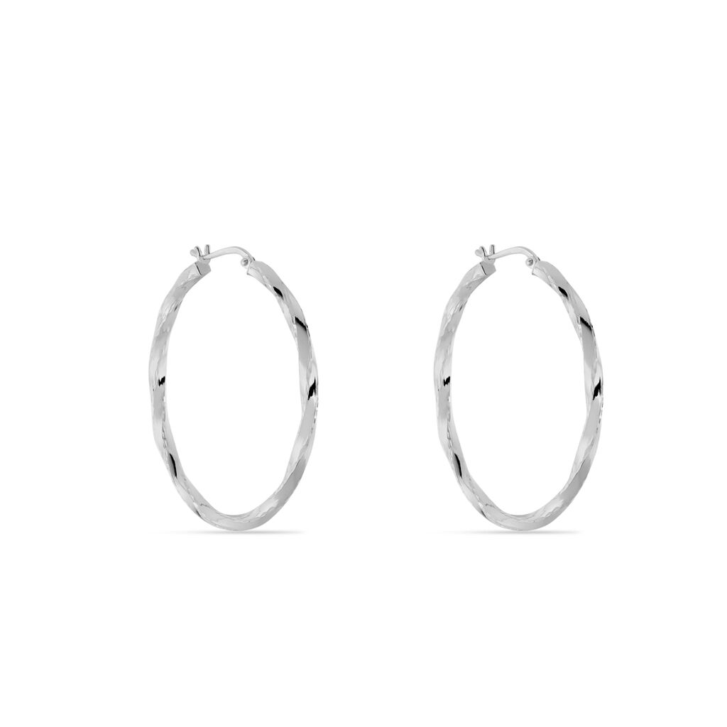Créoles Argent Blanc Diane