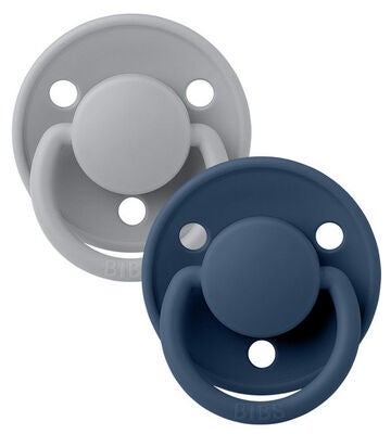 BIBS Smokk De Lux 2-pack Silicone, Cloud/Steel Blue