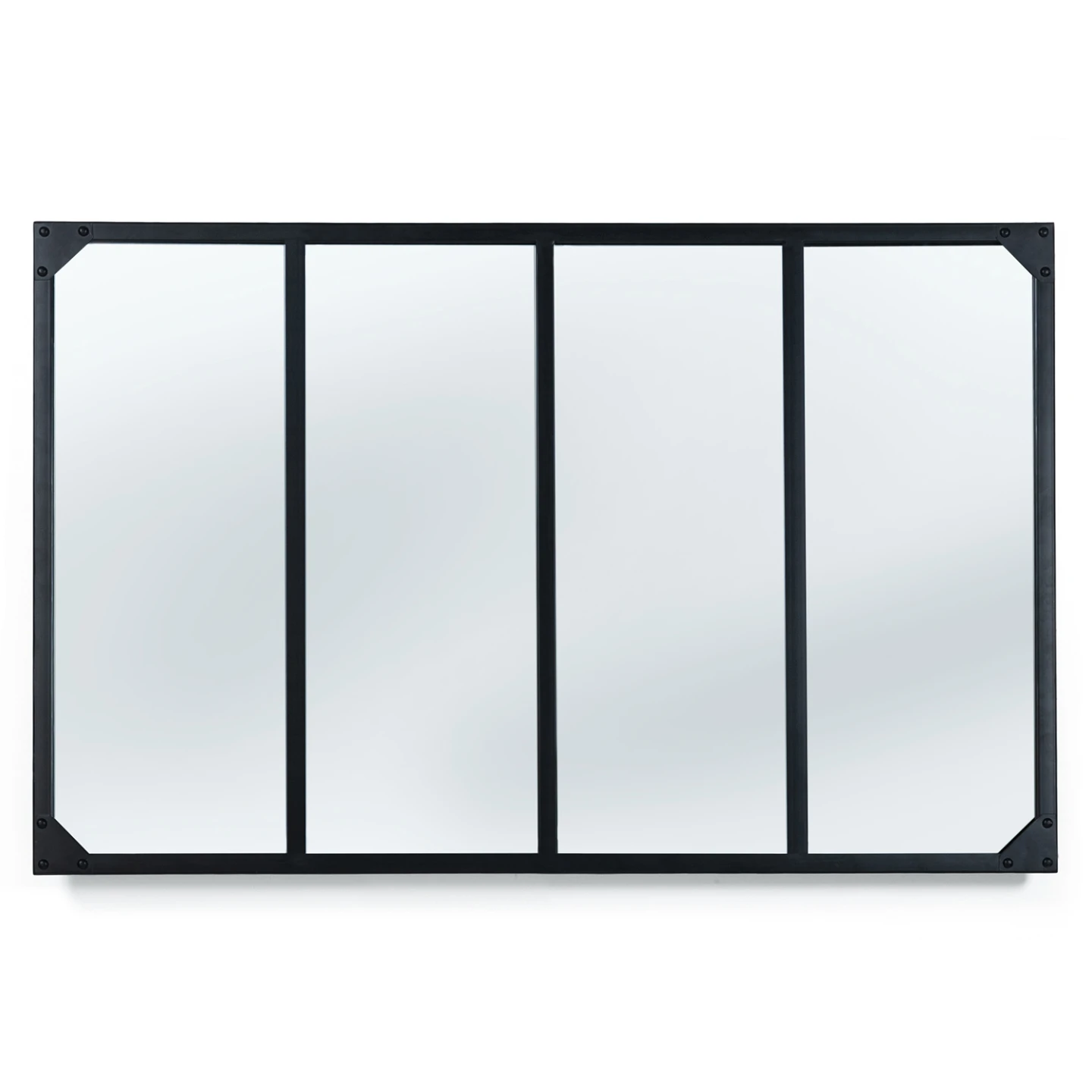 Miroir verrière 4 bandes design industriel 110x70 cm