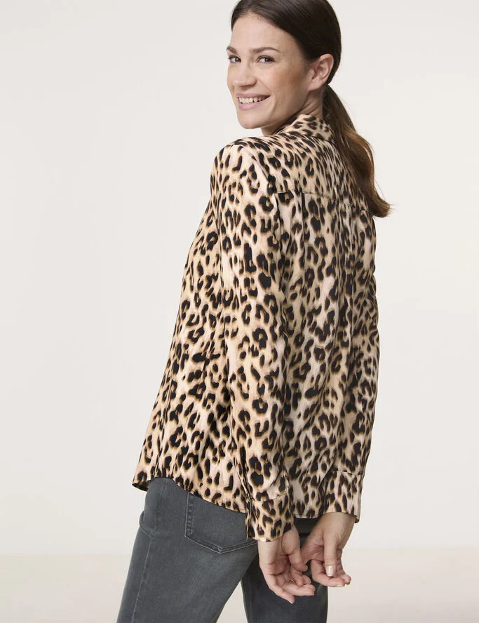 Gerry Weber BLOUSE 1/1 SLEEVE Sesame/camel/schwarz leo print