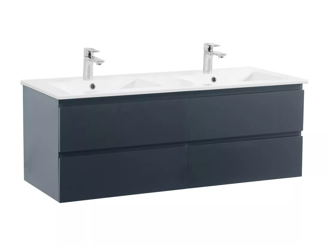 Meuble double vasque gris anthracite 120cm + plan double vasque