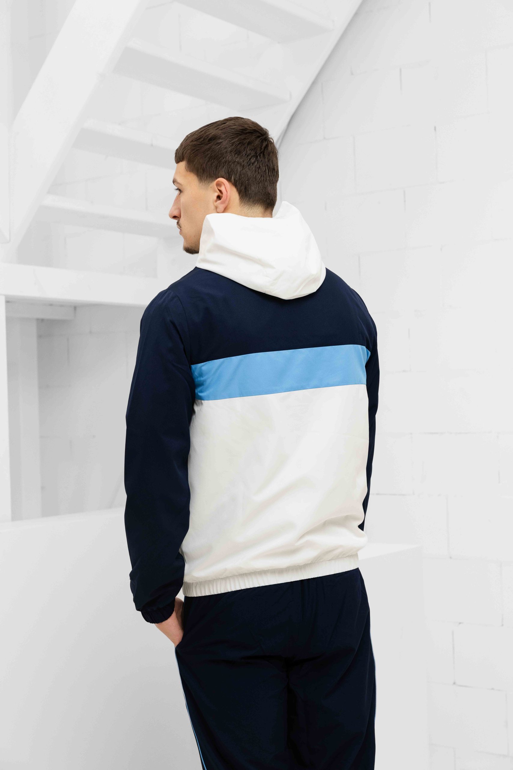 Lacoste Diamond Trainingspak Heren Wit/Lichtblauw