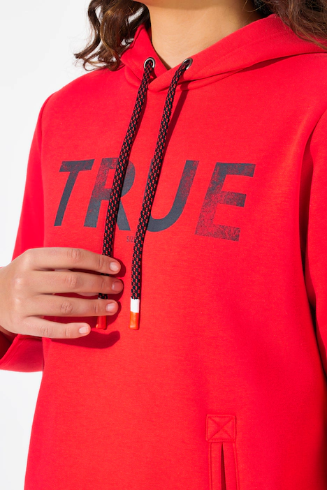 Hoodie, True, Kapuze, Kordel, Taschen, Langarm, neon rot