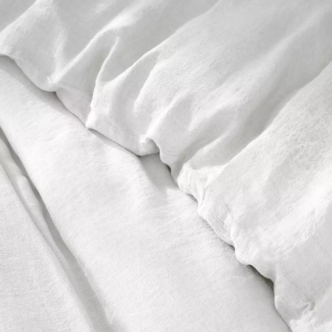 Housse de couette lin lavé (240 x 220 cm) Louise Blanche